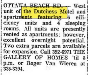 Dutchess Motel & Apartments - Feb 1974 For Sale